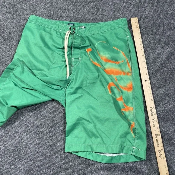 Vintage Polo Ralph Lauren Board Shorts Mens Medium Spellout Graffiti Baggy Fit - Picture 9 of 9